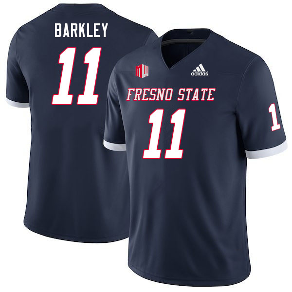 Men #11 Mikel Barkley Fresno State Bulldogs College Football Jerseys Stitched Sale-Navy - Click Image to Close